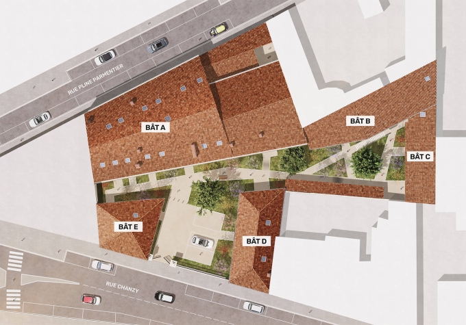 Plan de masse de la résidence Relais de France à Libourne